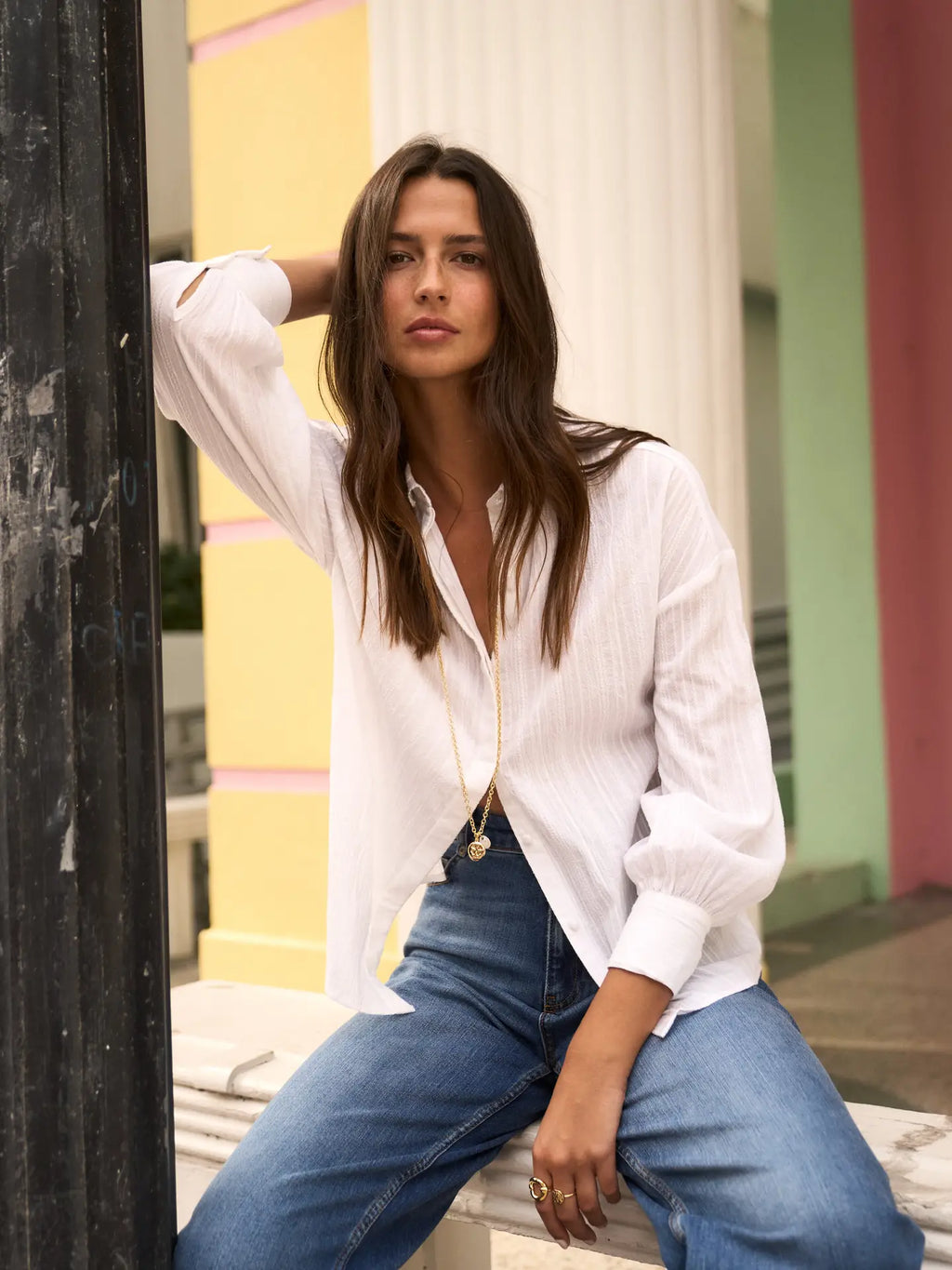 Jacquard Striped Blouse