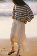 Linen Ruffle Maxi Skirt